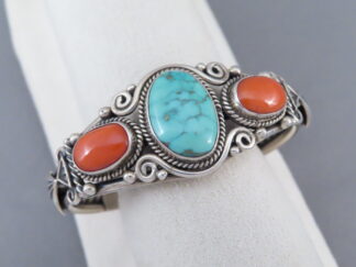 Multi-stone Sterling Silver Bracelet featuring Coral