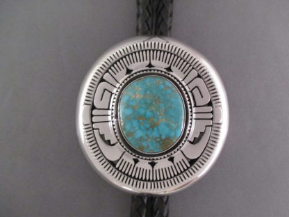 Carico Lake Turquoise Bolo Tie by Leonard Nez