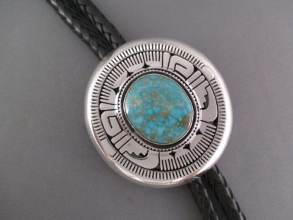 Carico Lake Turquoise Bolo Tie by Leonard Nez