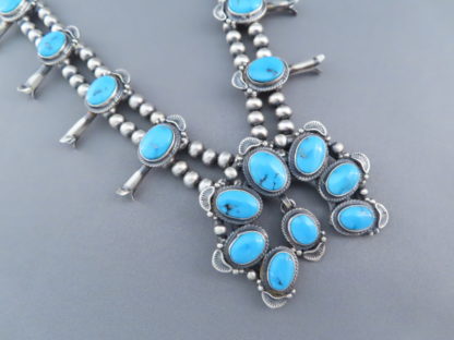 Squash Blossom Necklace with Sleeping Beauty Turquoise