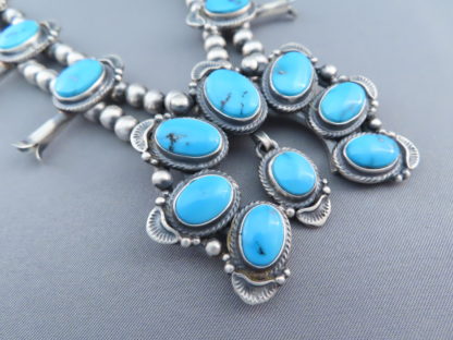 Squash Blossom Necklace with Sleeping Beauty Turquoise