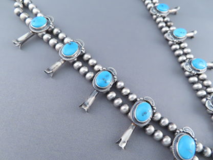 Squash Blossom Necklace with Sleeping Beauty Turquoise