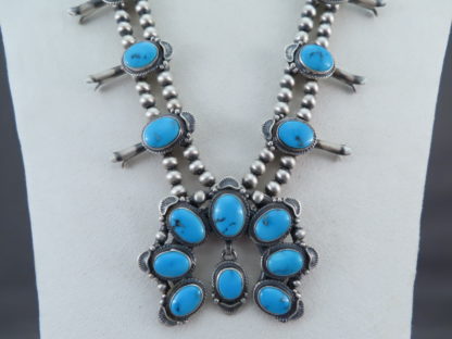 Squash Blossom Necklace with Sleeping Beauty Turquoise