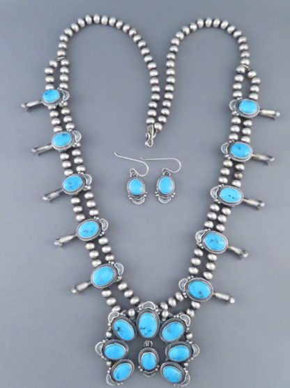 Squash Blossom Necklace with Sleeping Beauty Turquoise