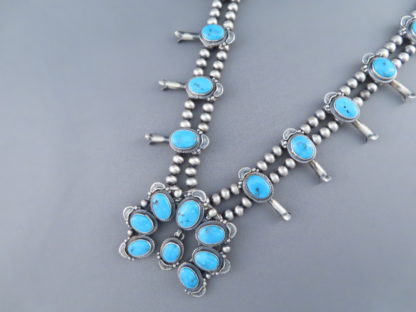 Squash Blossom Necklace with Sleeping Beauty Turquoise