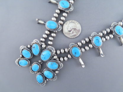 Squash Blossom Necklace with Sleeping Beauty Turquoise