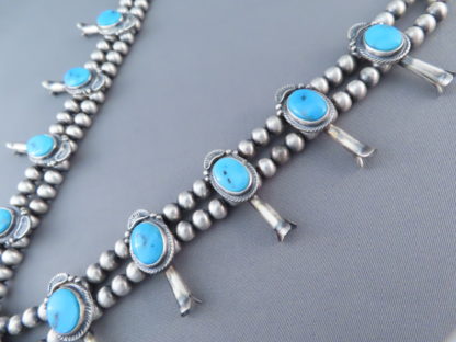 Squash Blossom Necklace with Sleeping Beauty Turquoise