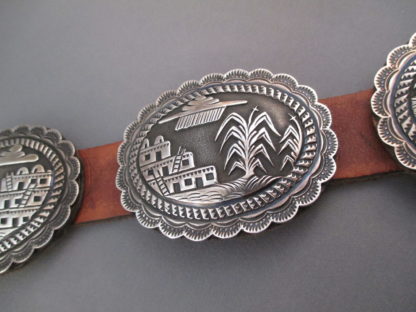 Sterling Silver Concho Belt with beautiful detail by Bruce Morgan