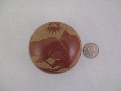 Fighting Bison – Santa Clara Sgraffito Pottery by Goldenrod (Gloria Garcia)