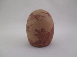 Miniature sgraffito Santa Clara Pueblo Pottery by Camilio 'Sunflower' Tafoya