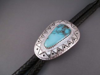 Pilot Mountain Turquoise Bolo Tie by Duane Maktima