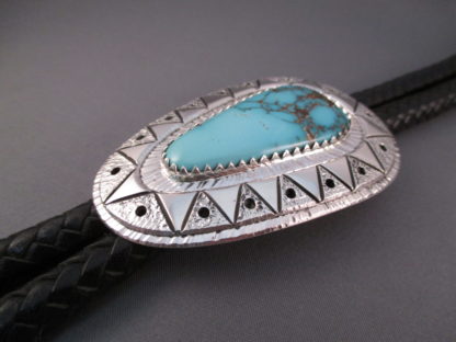 Pilot Mountain Turquoise Bolo Tie by Duane Maktima