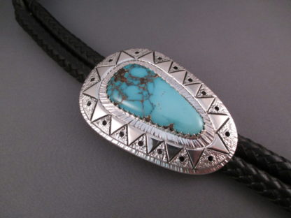 Pilot Mountain Turquoise Bolo Tie by Duane Maktima