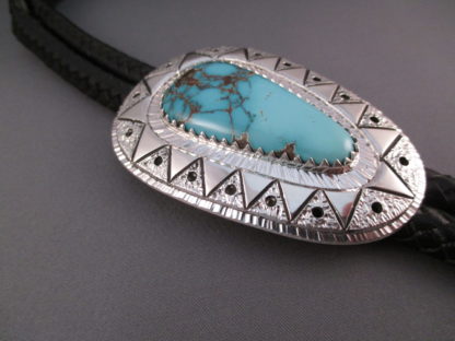 Pilot Mountain Turquoise Bolo Tie by Duane Maktima