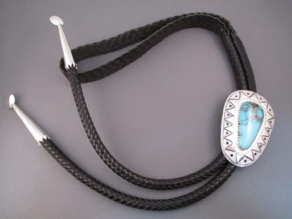 Pilot Mountain Turquoise Bolo Tie by Duane Maktima