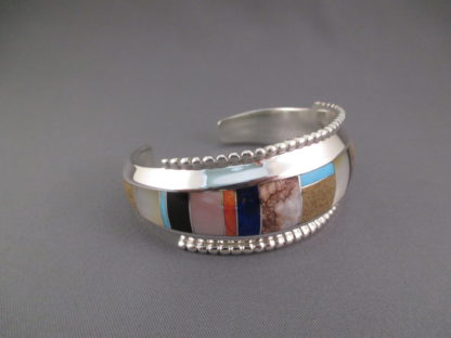 Inlaid Multistone Cuff Bracelet by Benson Manygoats