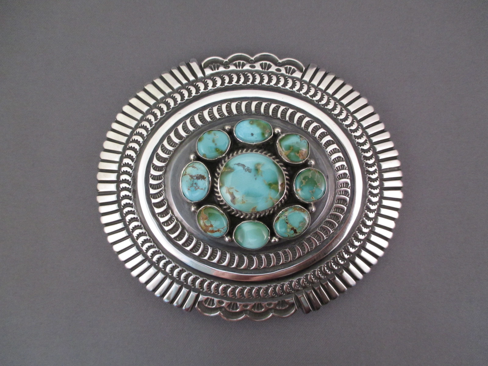 Royston Turquoise & Sterling Silver Belt Buckle