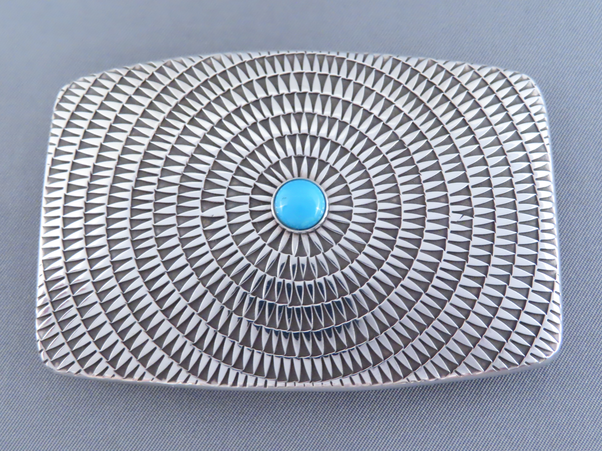 Norbert Peshlakai Sleeping Beauty Turquoise Belt Buckle