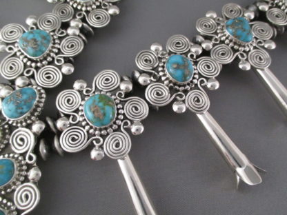 Turquoise Mountain Turquoise Squash Blossom Necklace