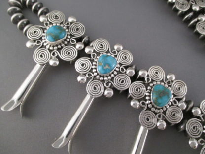 Turquoise Mountain Turquoise Squash Blossom Necklace