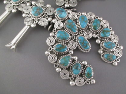 Turquoise Mountain Turquoise Squash Blossom Necklace