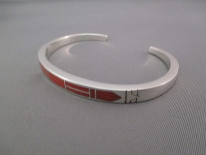 Coral Inlay Cuff Bracelet