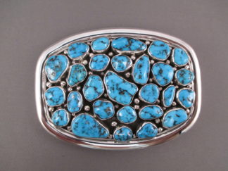 Sleeping Beauty  Turquoise Belt Buckle by Bobby Johnson