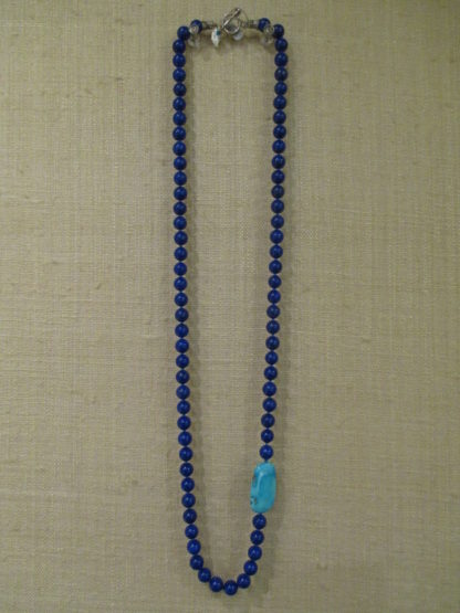 Lapis Necklace with Turquoise Accent