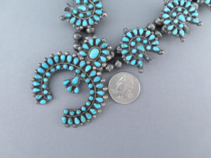 Antique (1930’s) Turquoise Squash Blossom Necklace