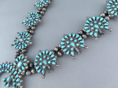 Antique (1930’s) Turquoise Squash Blossom Necklace
