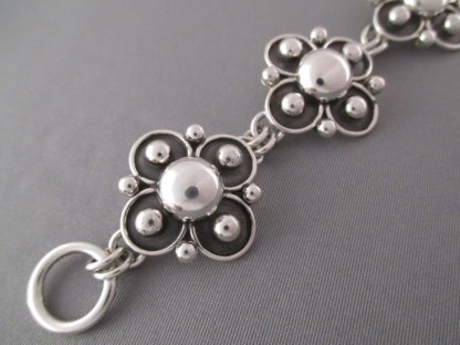 Artie Yellowhorse Sterling Silver Link Bracelet (Wide)
