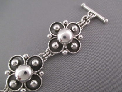Artie Yellowhorse Sterling Silver Link Bracelet (Wide)