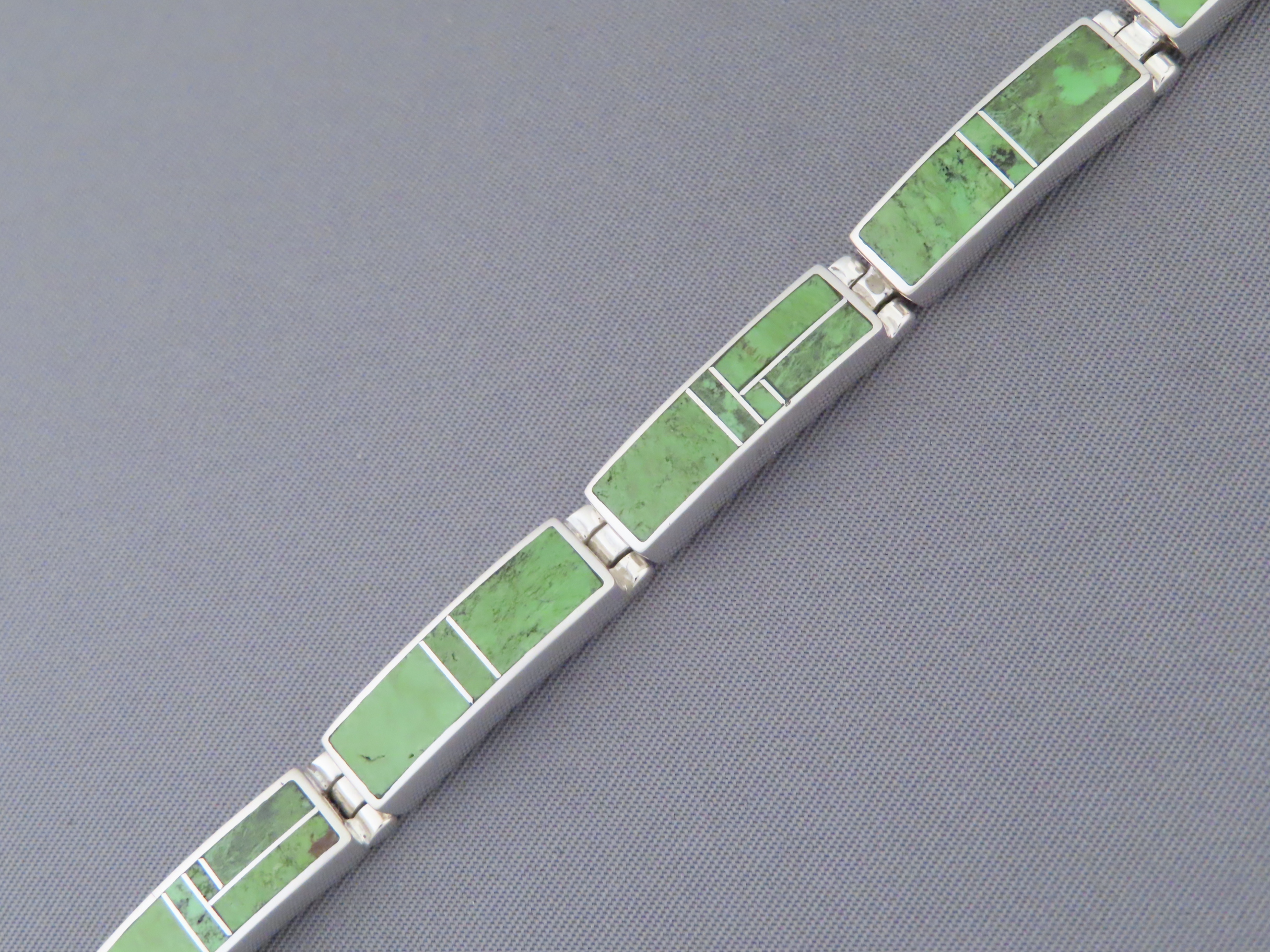 Gaspeite Inlay Link Bracelet