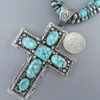 Kingman Turquoise & Sterling Silver Cross Pendant Necklace