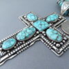 Kingman Turquoise & Sterling Silver Cross Pendant Necklace