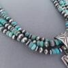 Kingman Turquoise & Sterling Silver Cross Pendant Necklace