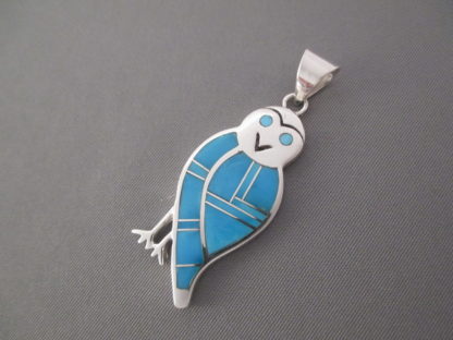 OWL!  Turquoise Inlay Owl Pendant