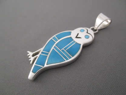 OWL!  Turquoise Inlay Owl Pendant