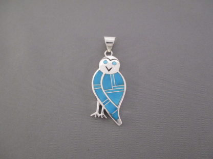 OWL!  Turquoise Inlay Owl Pendant