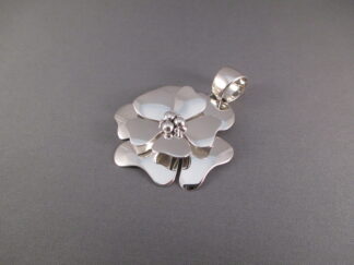 Sterling Silver 'Flower' Pendant by Native American Navajo Indian jewelry artist, Artie Yellowhorse