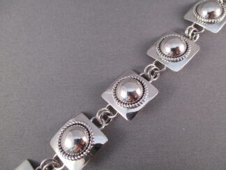 Artie Yellowhorse Sterling Silver Link Bracelet (Squares)