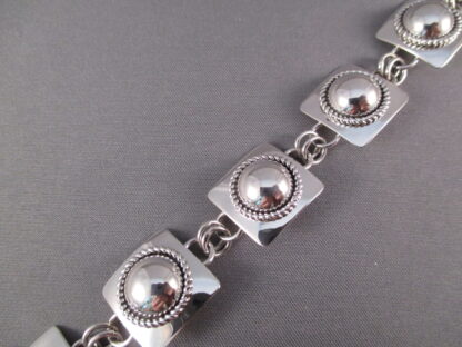 Artie Yellowhorse Sterling Silver Link Bracelet (Squares)
