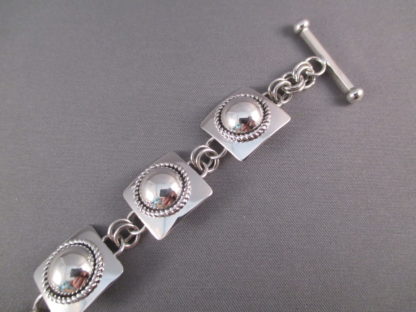 Artie Yellowhorse Sterling Silver Link Bracelet (Squares)