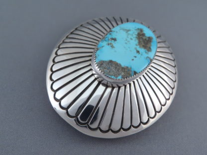 Silver & Turquoise Belt Buckle by Gene Jackson