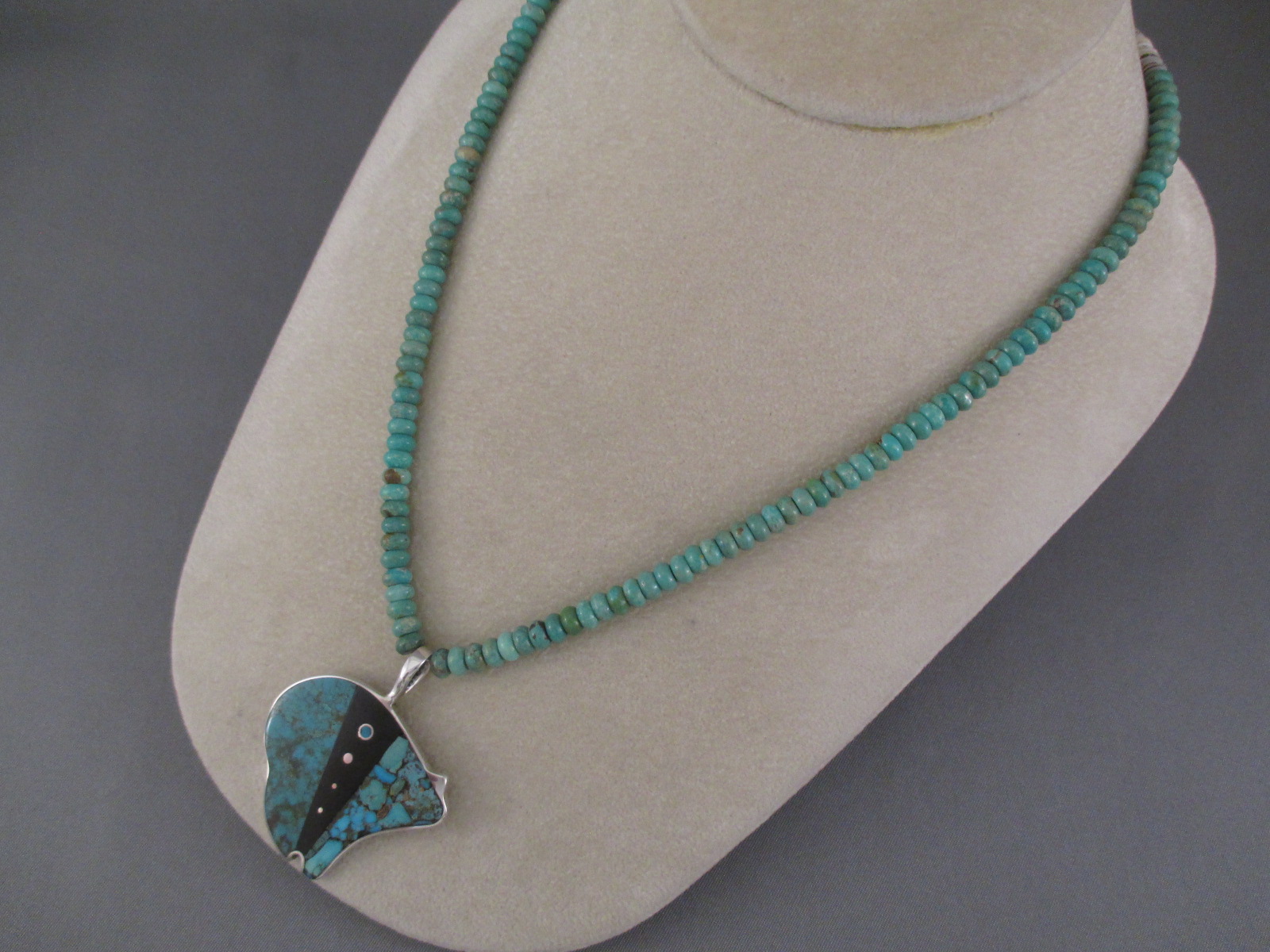 Turquoise Necklace with BEAR Pendant