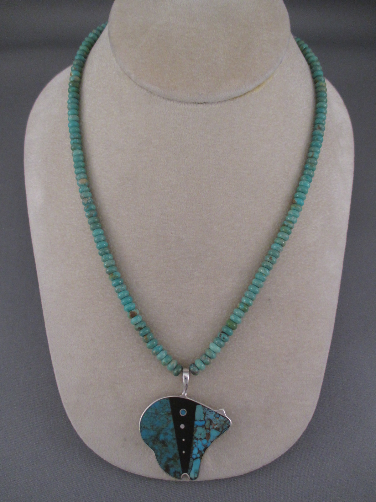 Turquoise Necklace with BEAR Pendant