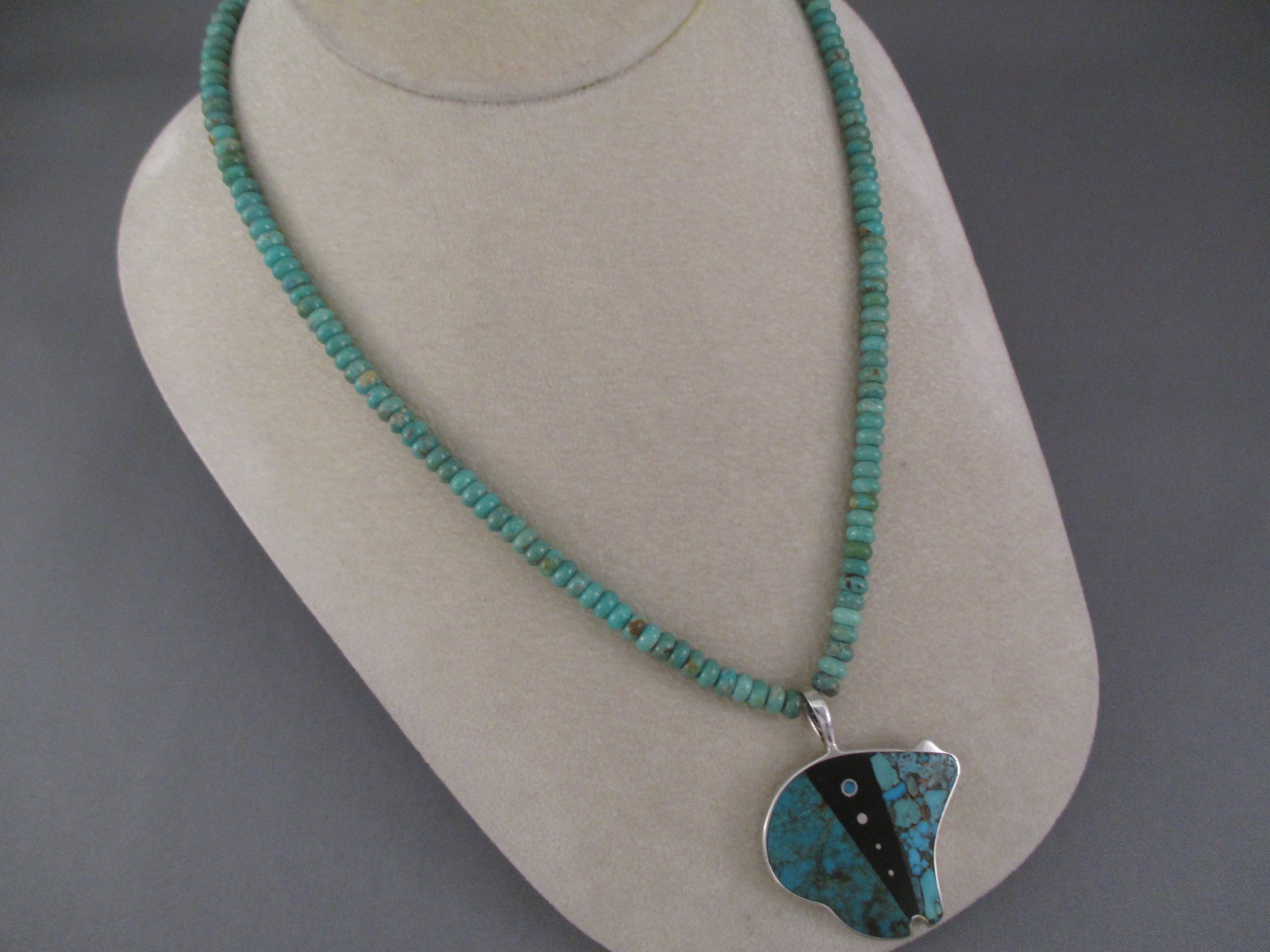 Turquoise Necklace with BEAR Pendant