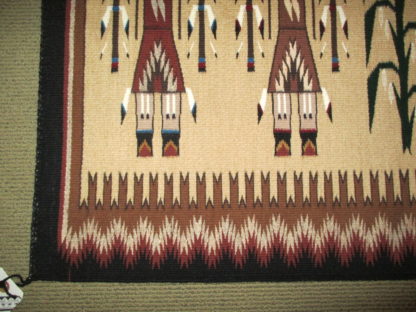 Ruby White Yei Weaving – Smaller Size Navajo Rug