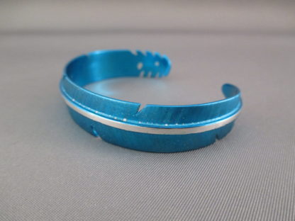 Blue Silver ‘Feather’ Bracelet by Michael Kirk