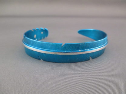 Blue Silver ‘Feather’ Bracelet by Michael Kirk